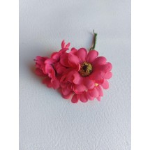 Ромашки 3 см на веточке (6 шт) цв. малиновый, цена за пучок